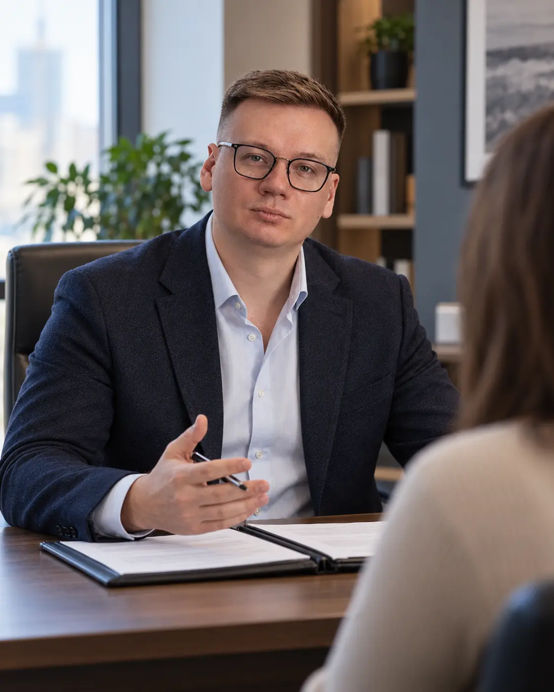 Павел Машко на встрече с клиентом